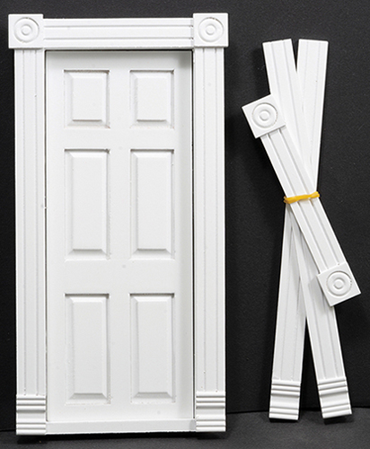 Traditional 6-Panel Door with Interior Trim, White  